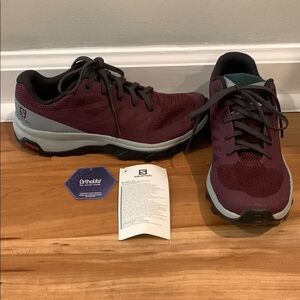 Salomon Red Athletic Shoes with Breathable Mesh and Traction Soles